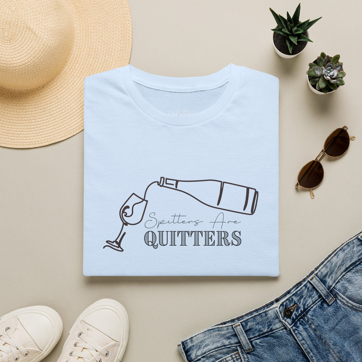 Spitters Are Quitters (wine) Crewneck Tee