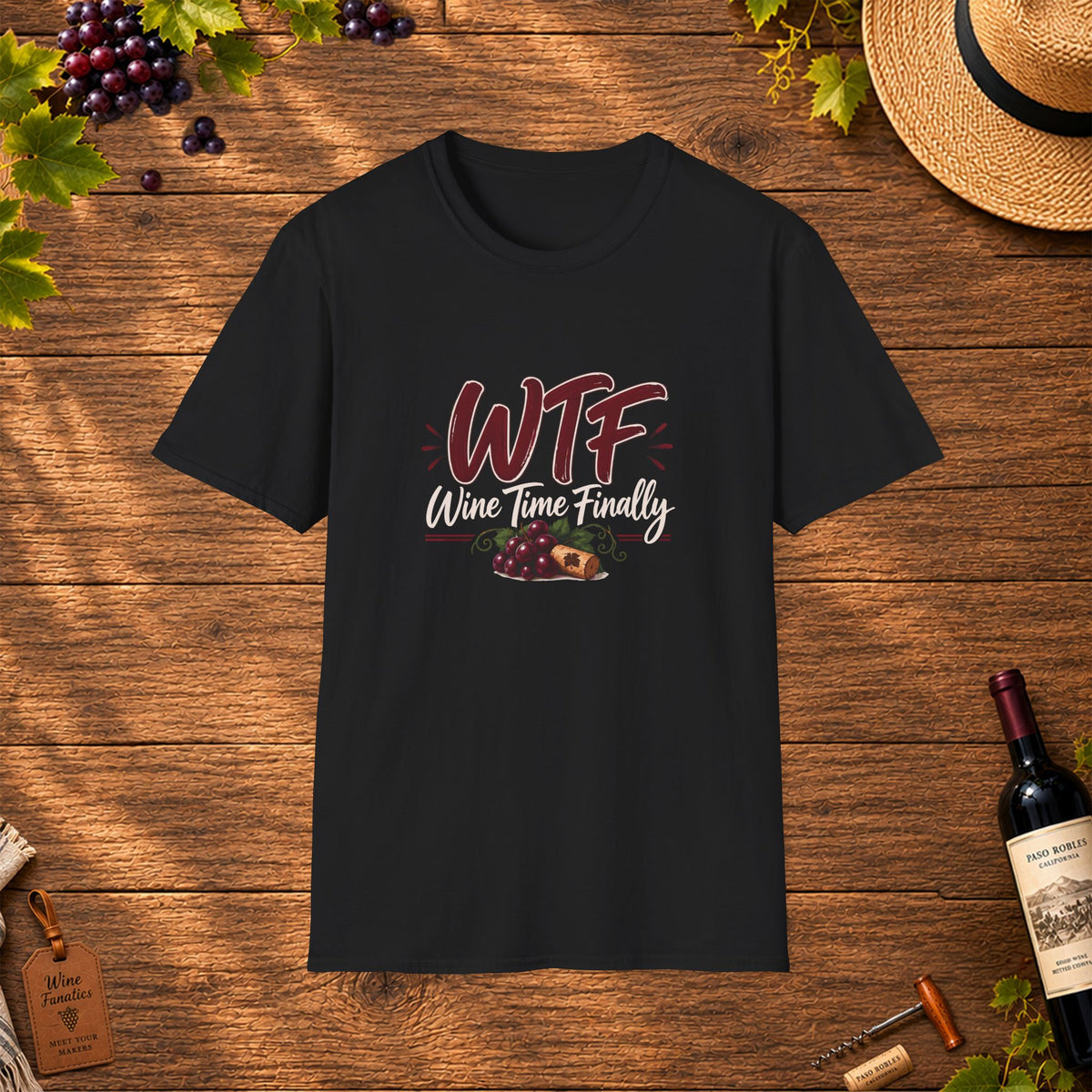 WTF Wine Tasting Finally Crewneck T-Shirt