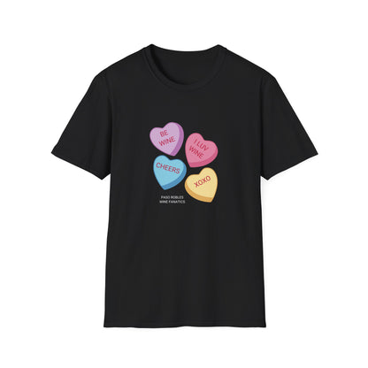 Wine Conversation Hearts Unisex Softstyle T-Shirt