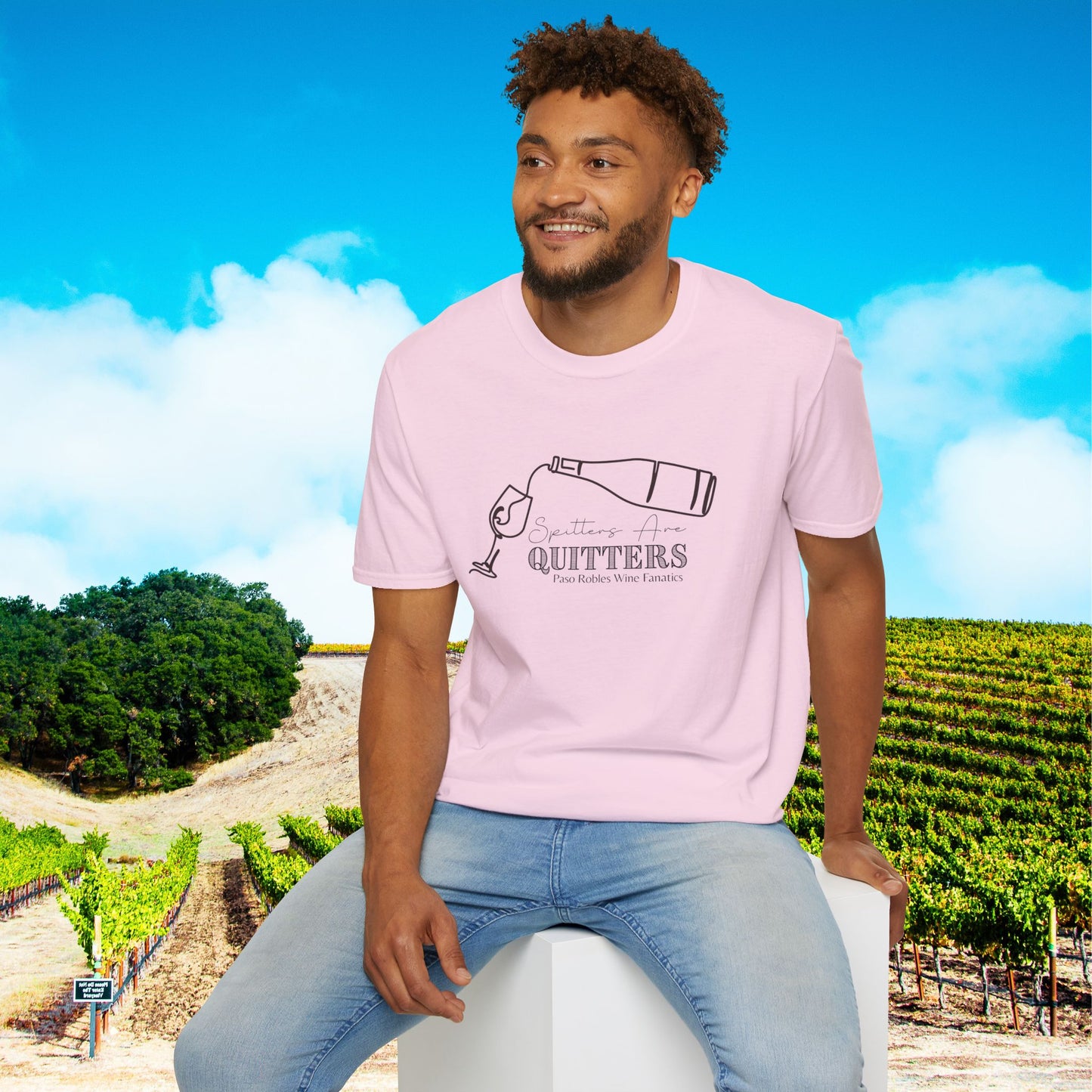 Spitters Are Quitters wine Unisex Softstyle T-Shirt