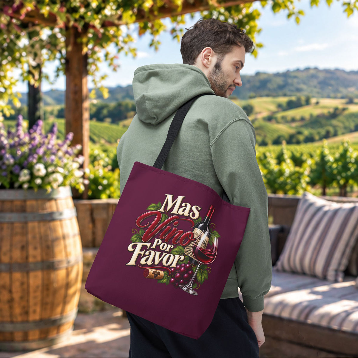 Mas Vino Por Favor Tote Bag