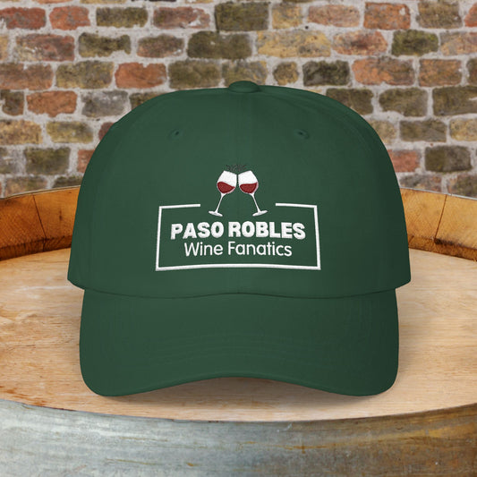 Paso Robles Wine Fanatics Toast Embroidered White Banner Cap