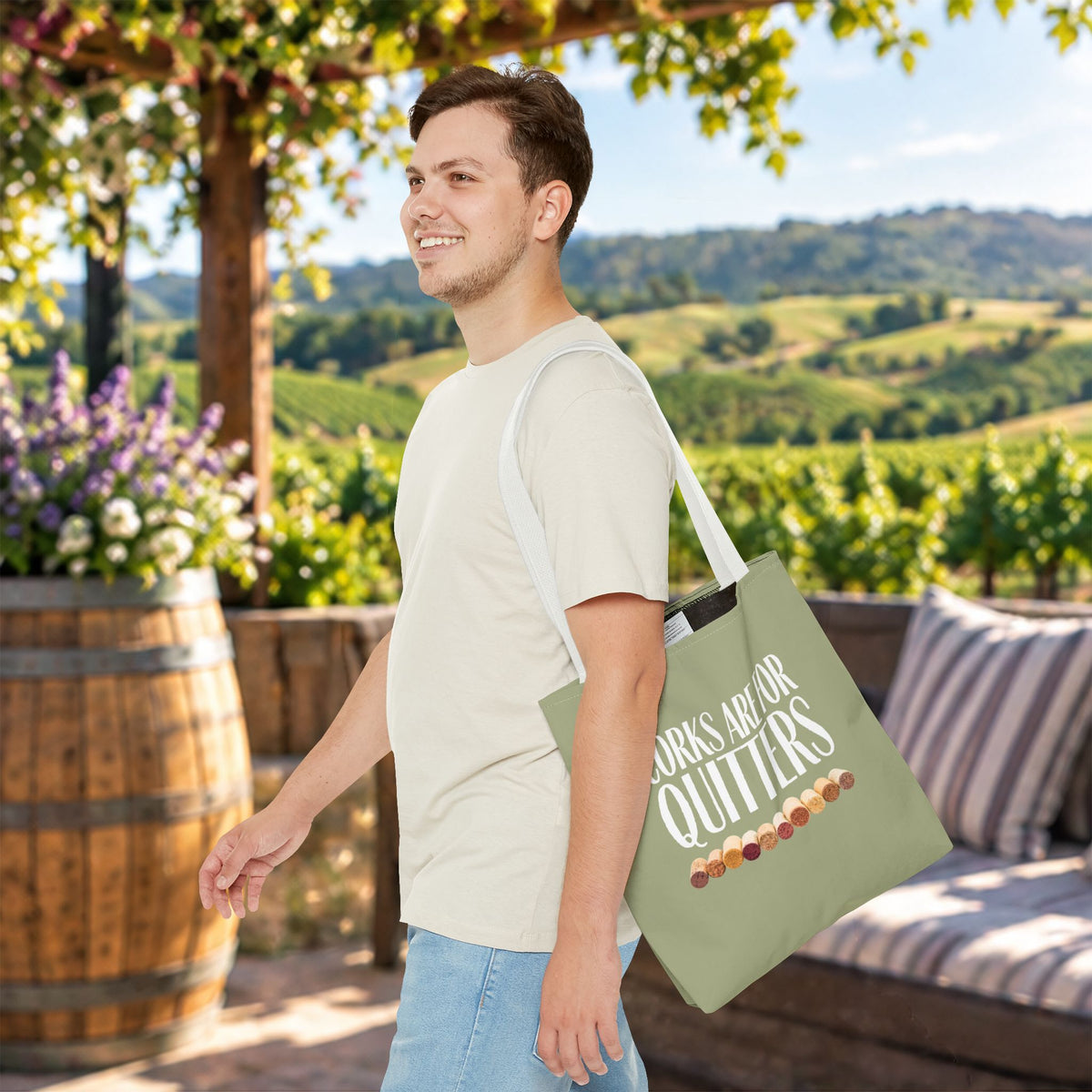 Corks Are For Quitters Personalized Tote Bag