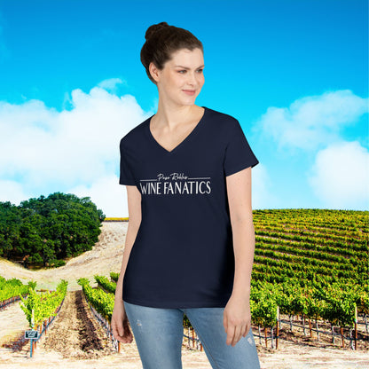 Paso Robles Wine Fanatics Logo Ladies V-Neck Tee
