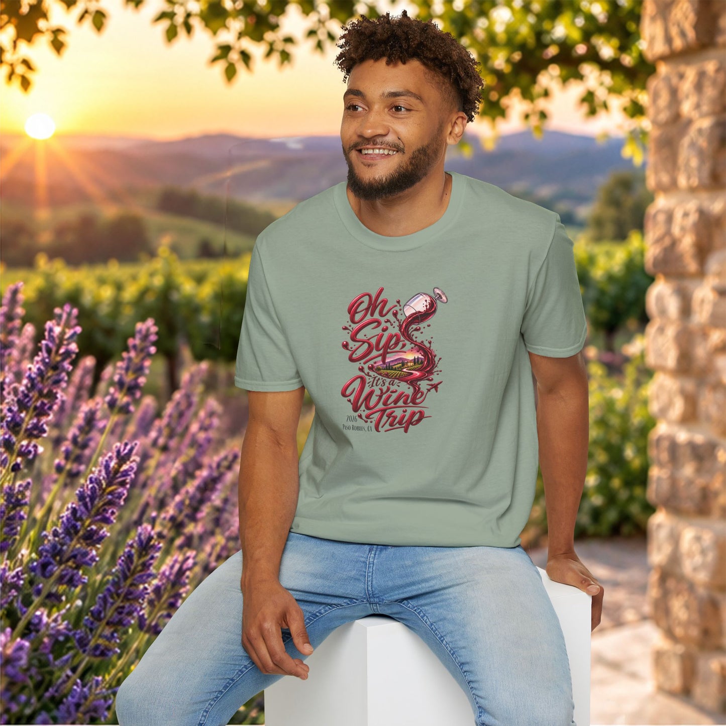 Oh Sip It's A Wine Trip Personalized Crewneck Tee
