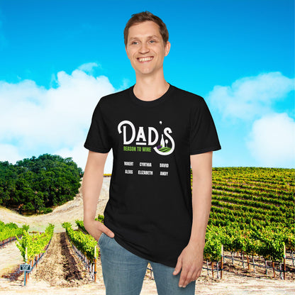 Dad's Reason To Wine Personalized T-Shirt