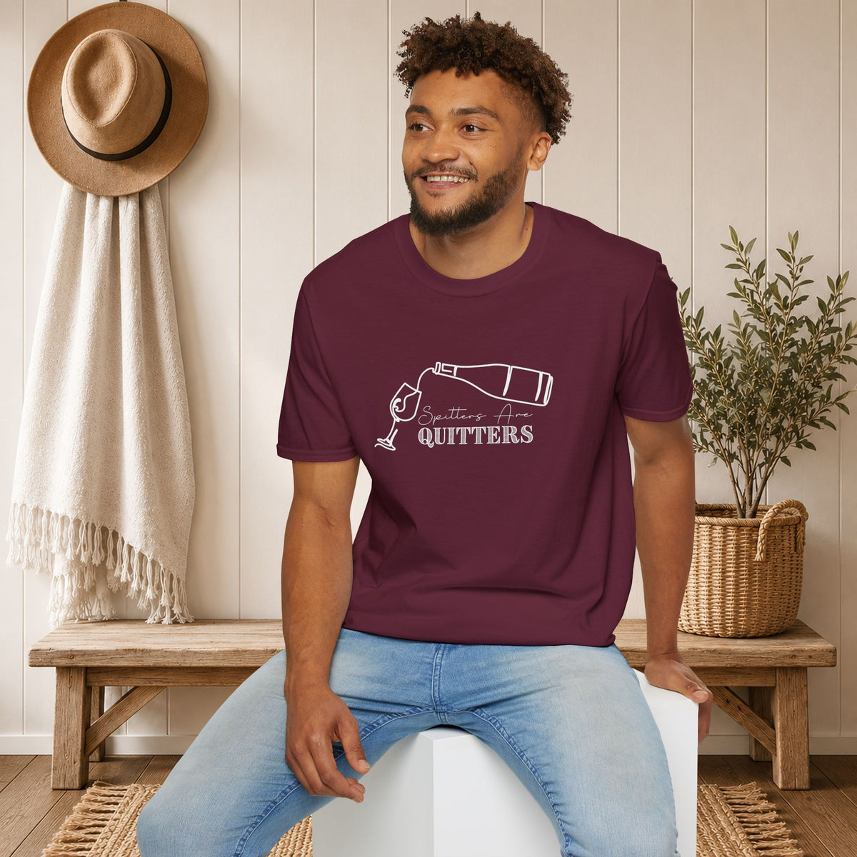 Spitters Are Quitters (wine) Crewneck Tee