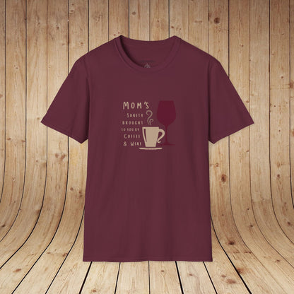 Mom's sanity brought to you by Coffee & Wine Personalized Tee