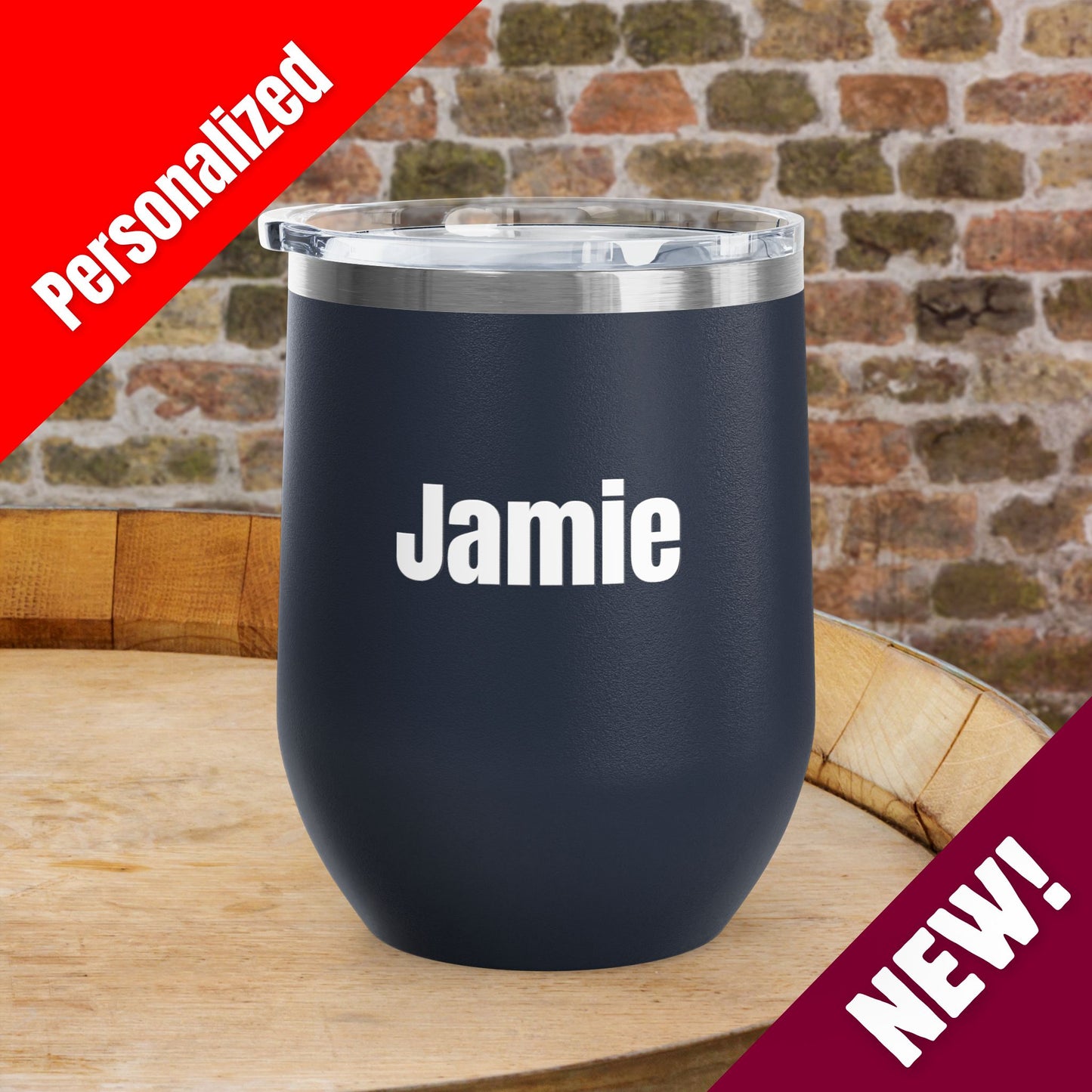 'MERICA Independence Day Personalized 12oz Wine Tumbler