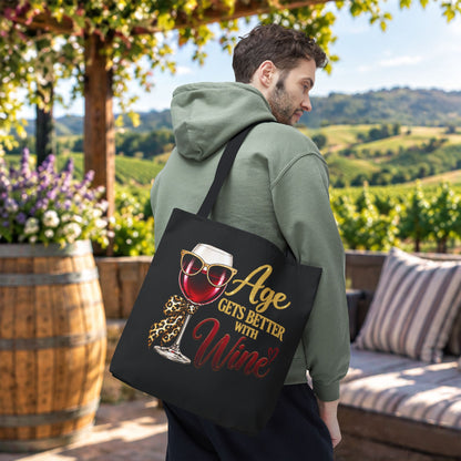 Age Gets Better With Wine Ladie’s Personalized Tote Bag