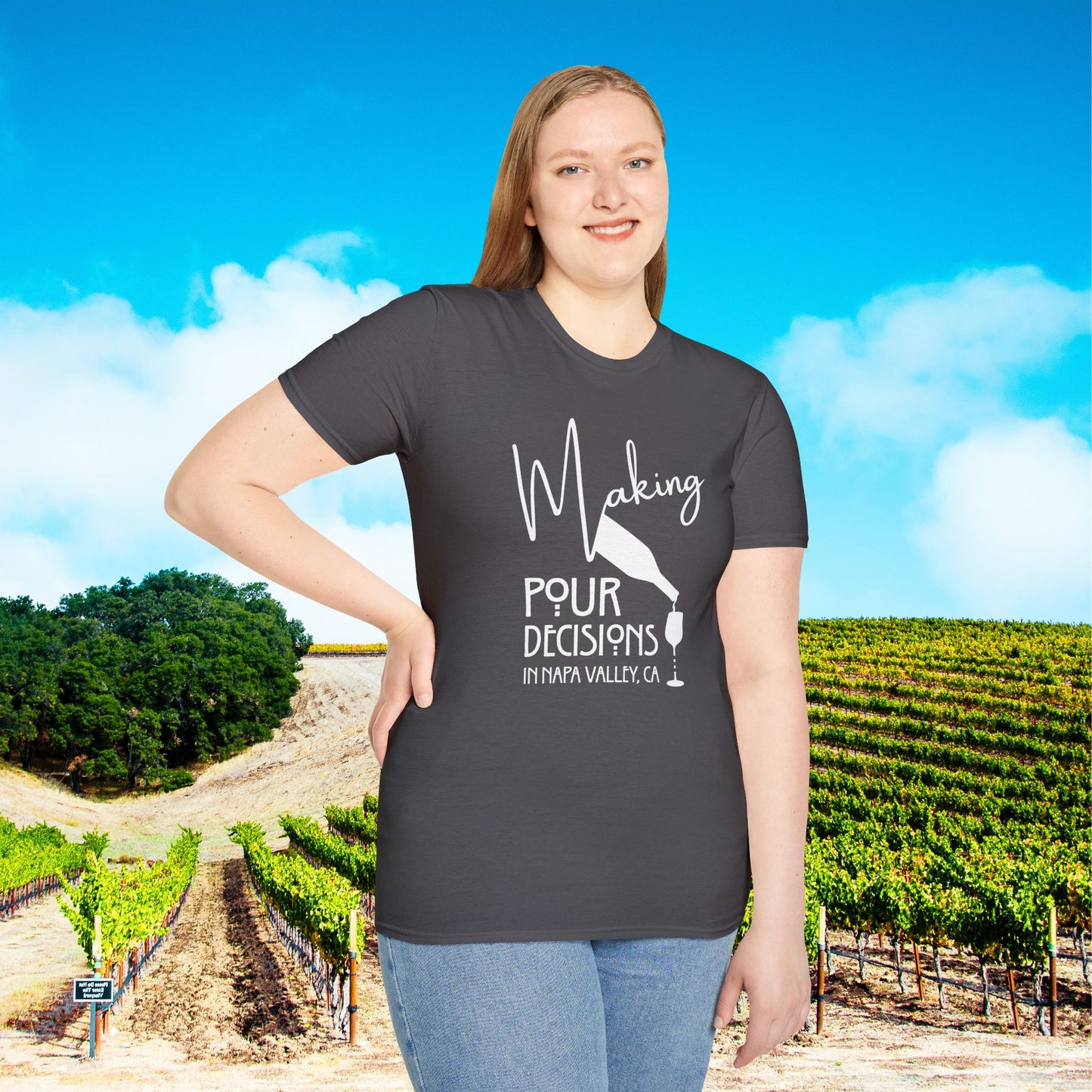 Napa Valley - Making Pour Decisions Unisex Softstyle Tee