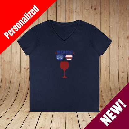 'Merica Independence Day Ladies V-Neck Tee