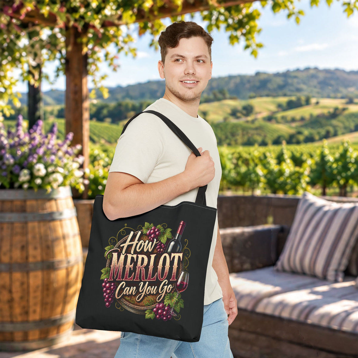 How Merlot Can You Go Personalized Tote Bag