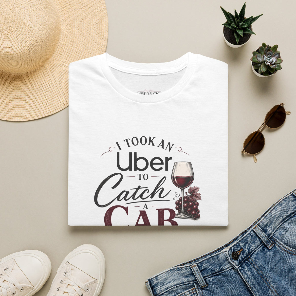 I Took An Uber To Catch A CAB Crewneck T-Shirt
