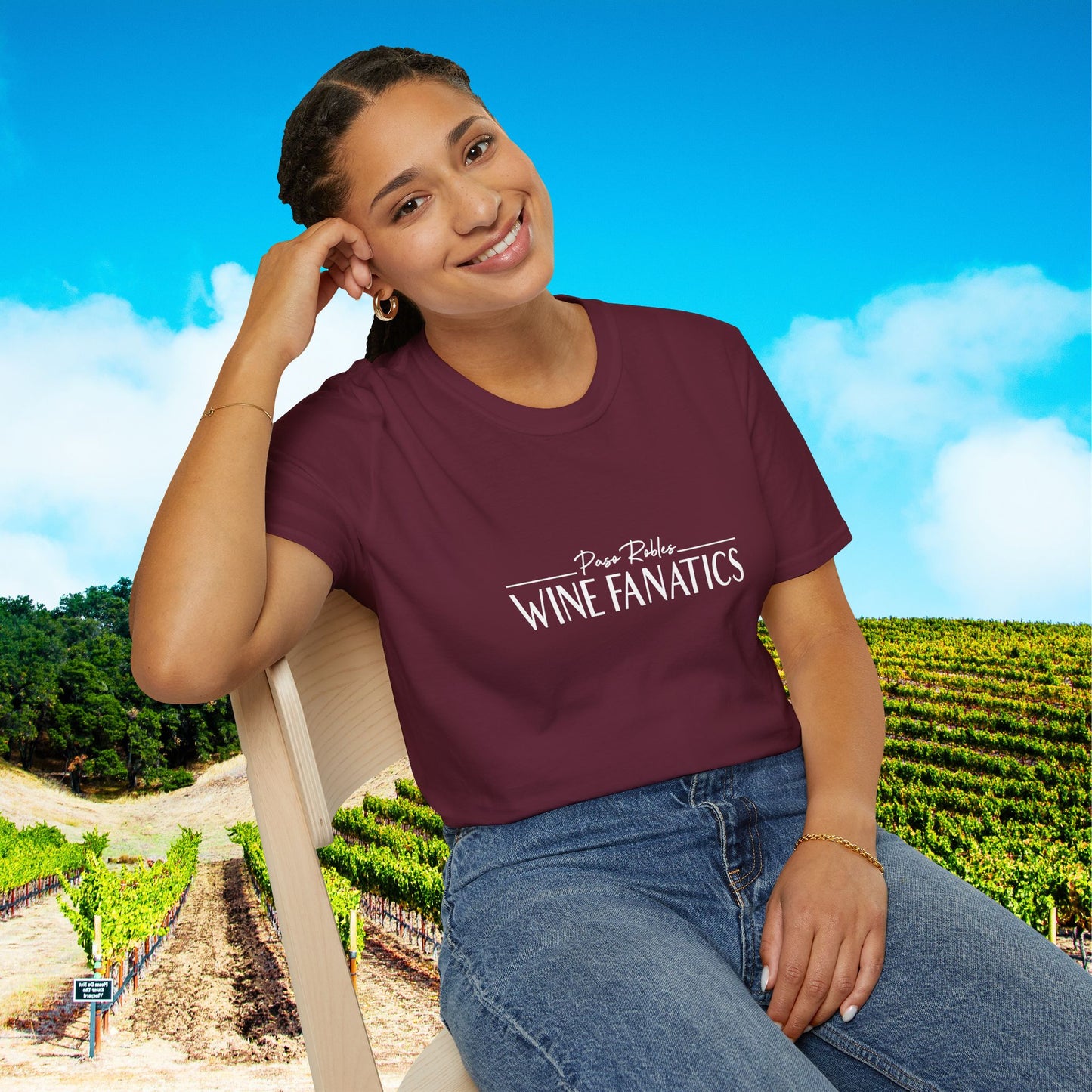 Paso Robles Wine Fanatics Logo Unisex Softstyle T-Shirt