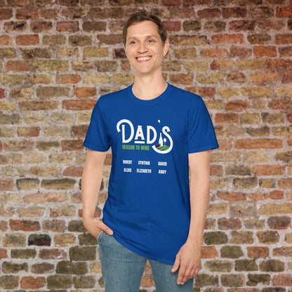 Dad's Reason To Wine Personalized Crew Neck T-Shirt