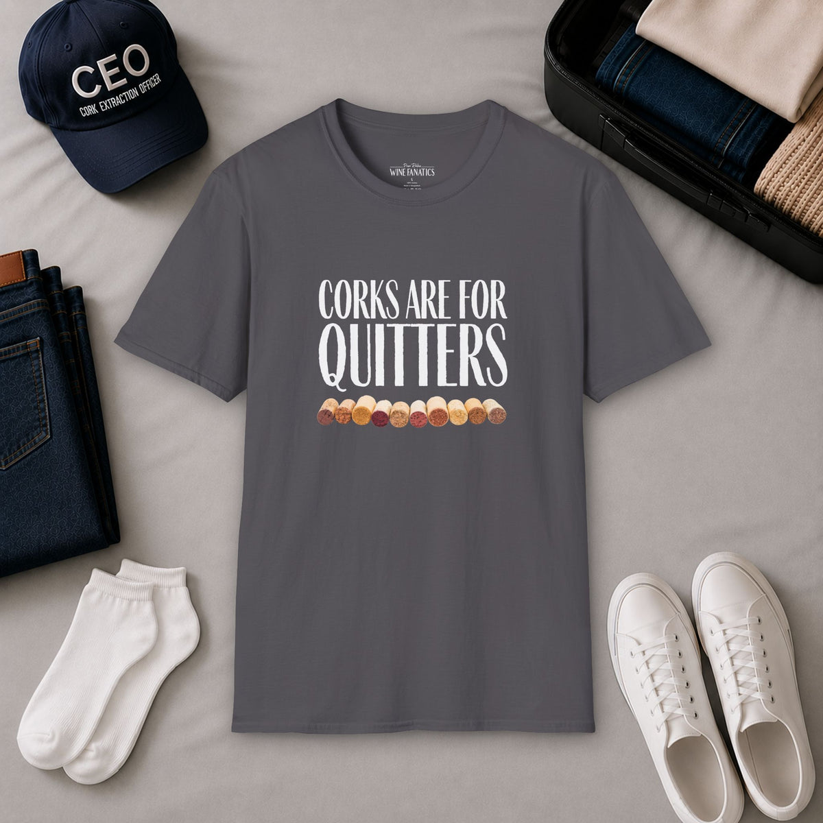 Corks Are For Quitters Crewneck Tee