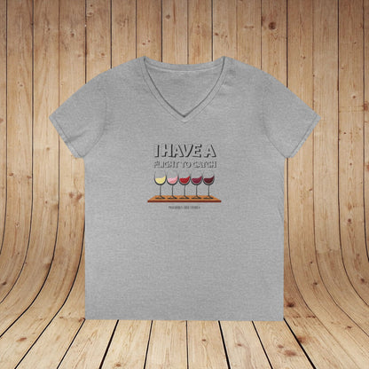 I Have A Flight To Catch Ladies V-Neck  Tee