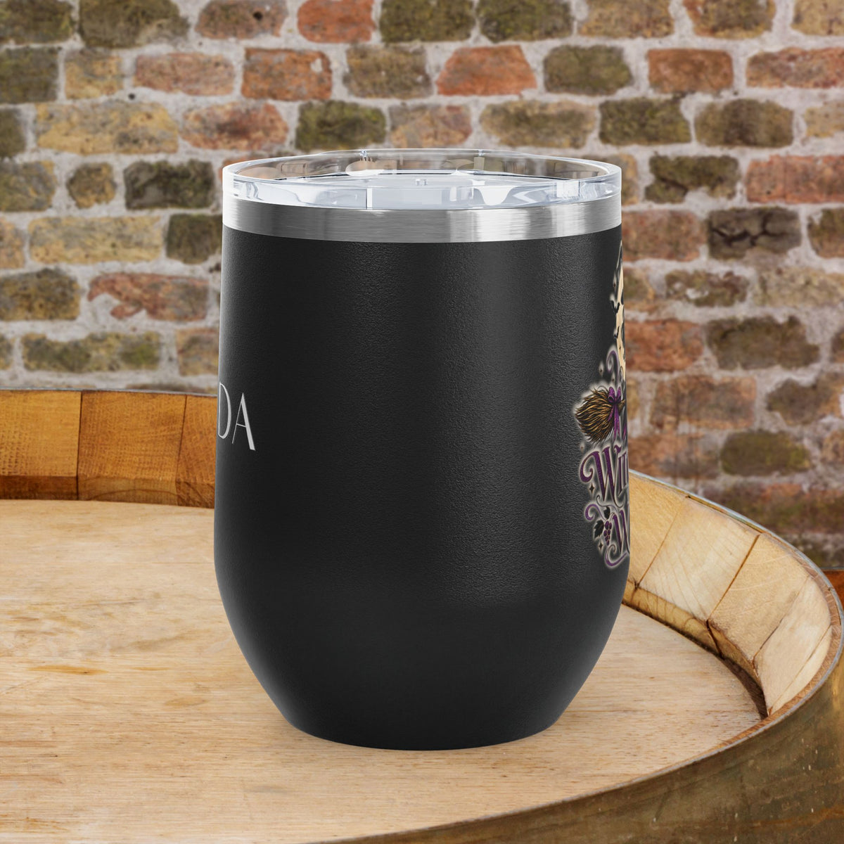 Witch Way To The Wine 12oz Personalized Wine Tumbler
