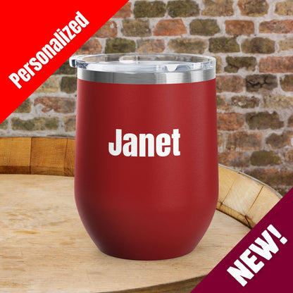 'MERICA Independence Day Personalized 12oz Wine Tumbler
