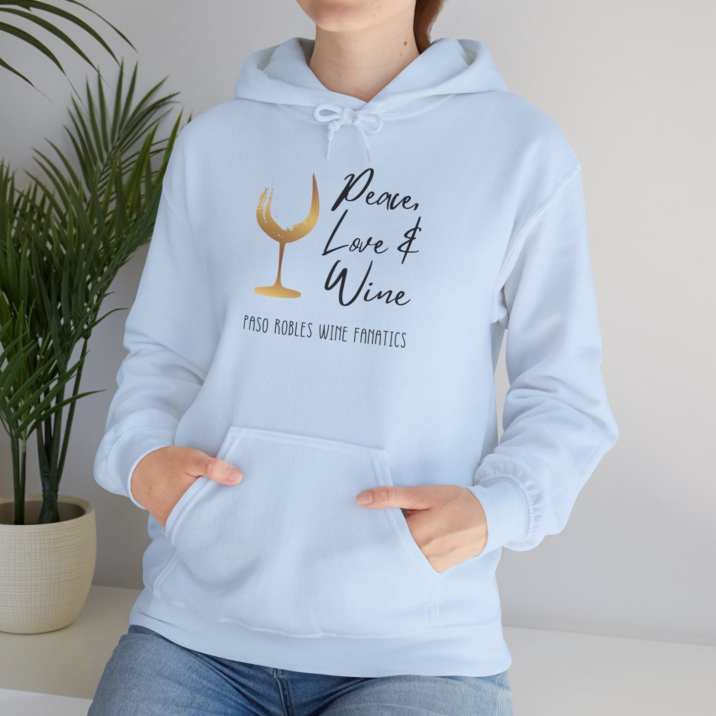 Peace, Love & Wine Gold Glass Hoodie