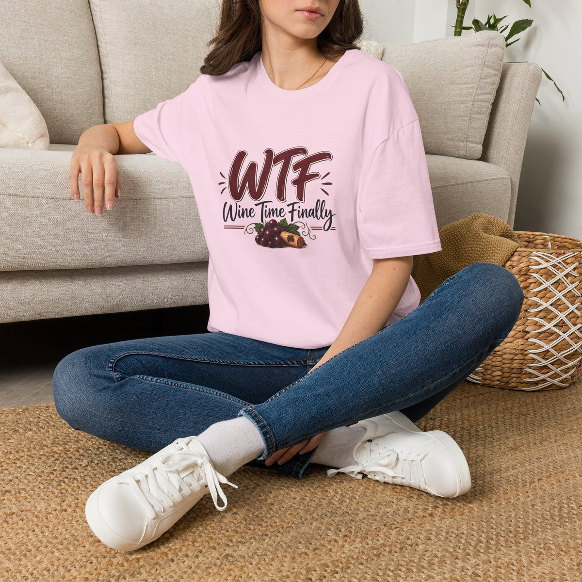 WTF Wine Tasting Finally Crewneck T-Shirt