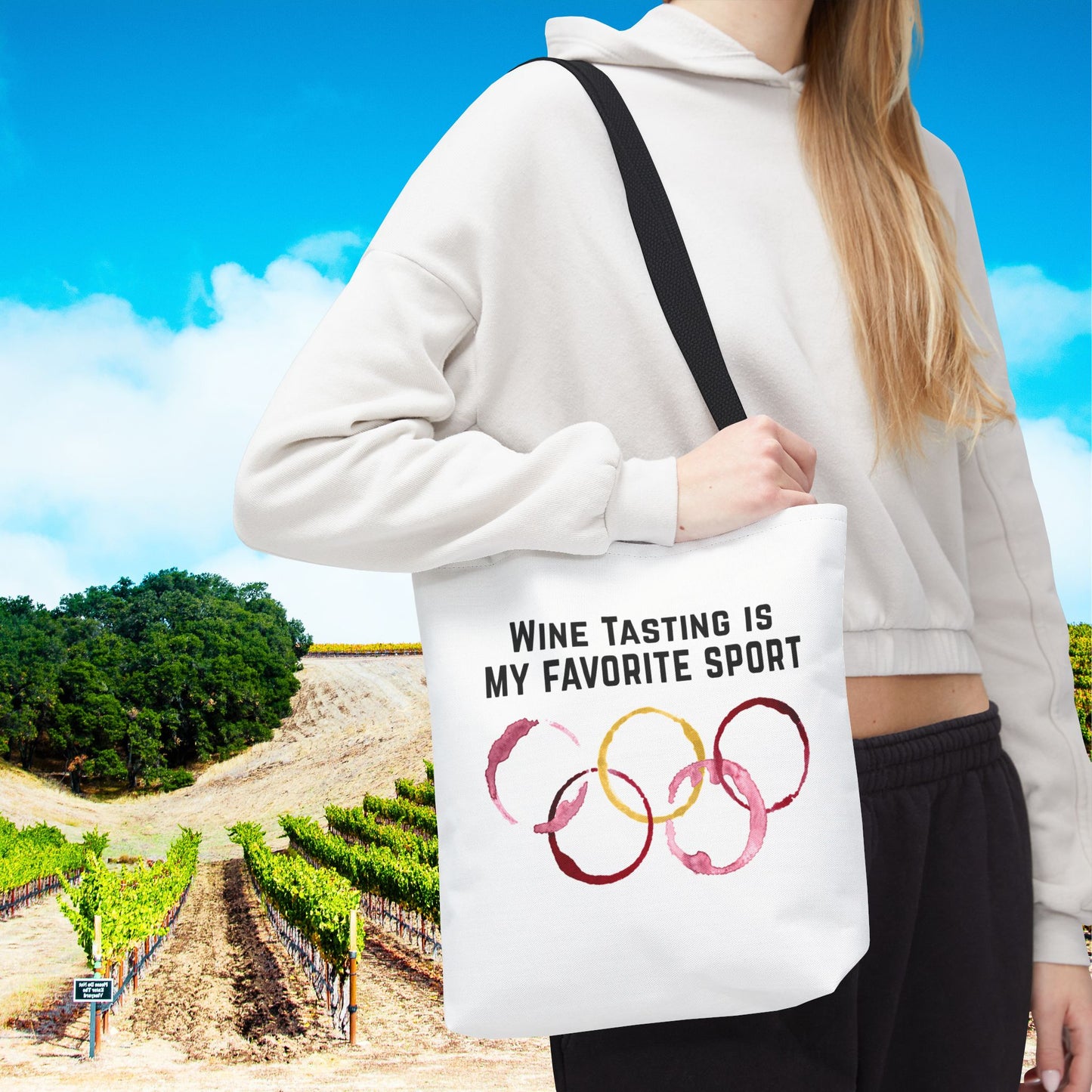 Wine Tasting Is My Favorite Sport Personalized Tote Bag