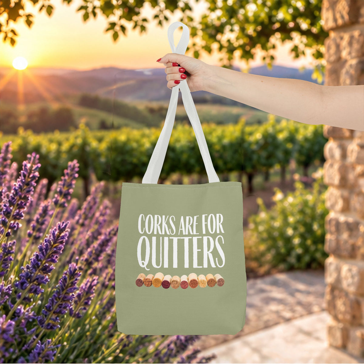 Corks Are For Quitters Personalized Tote Bag