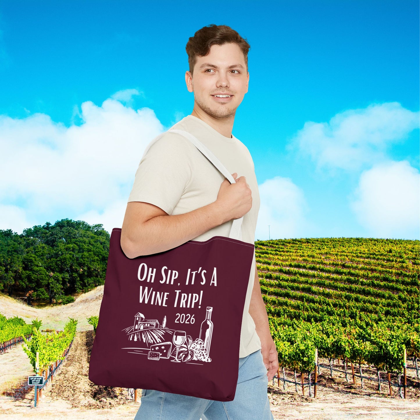 Oh Sip It's A Wine Trip 2026 Personalized Tote Bag
