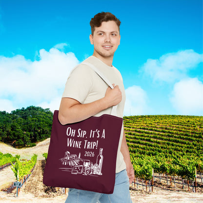 Oh Sip It's A Wine Trip 2026 Personalized Tote Bag