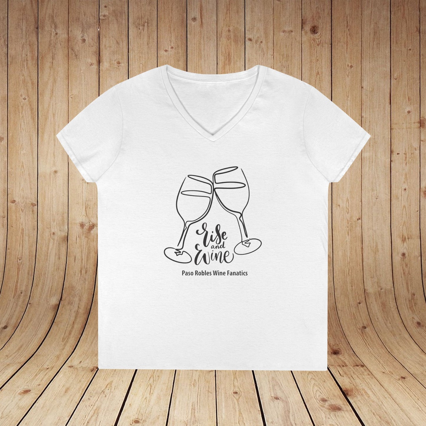 Rise & Wine Ladies V-Neck Tee
