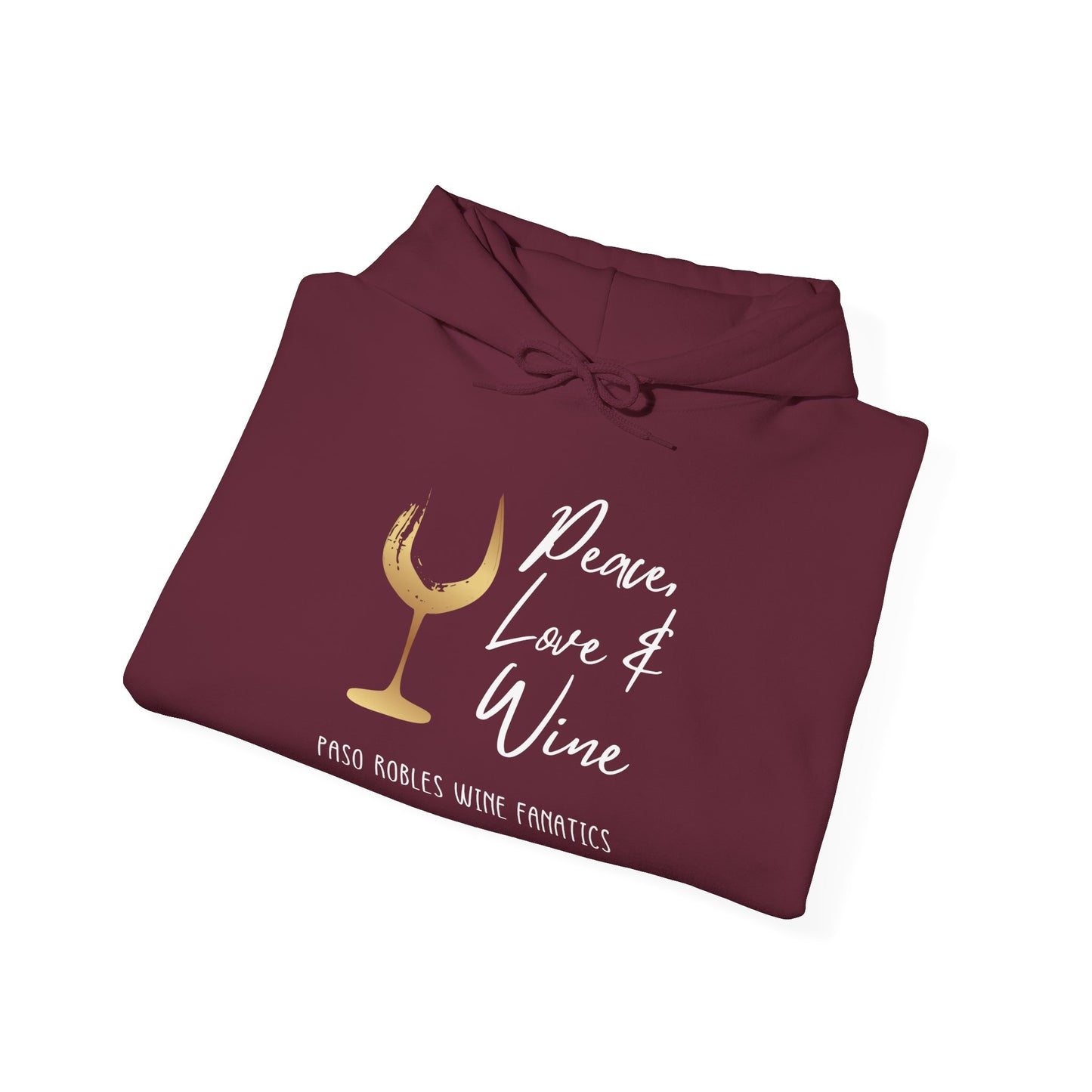 Peace, Love & Wine Gold Glass Hoodie