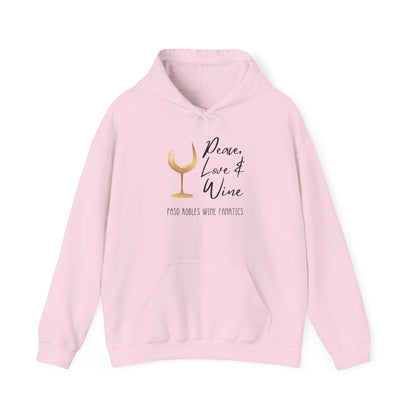 Peace, Love & Wine Gold Glass Hoodie