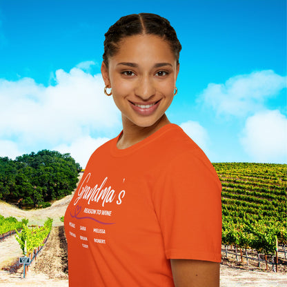 Grandma's Reason To Wine Personalized T-Shirt