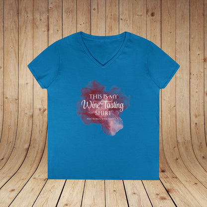 This Is My Wine Tasting Shirt Ladies V-Neck Tee