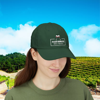 Paso Robles Wine Fanatics Toast Embroidered White Banner Cap