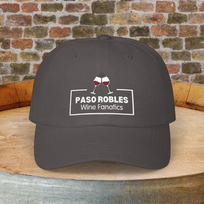 Paso Robles Wine Fanatics Toast Embroidered White Banner Cap