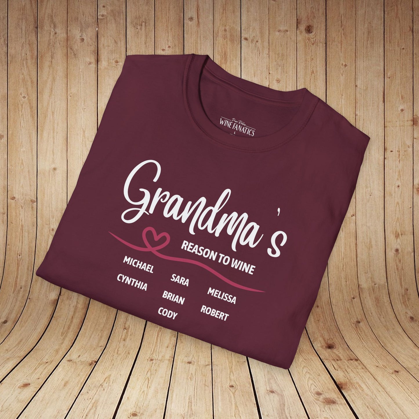 Grandma's Reason To Wine Personalized T-Shirt
