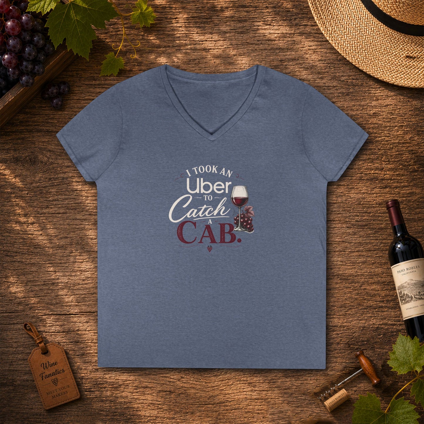 I Took An Uber To Catch A CAB Ladies V-Neck Tee