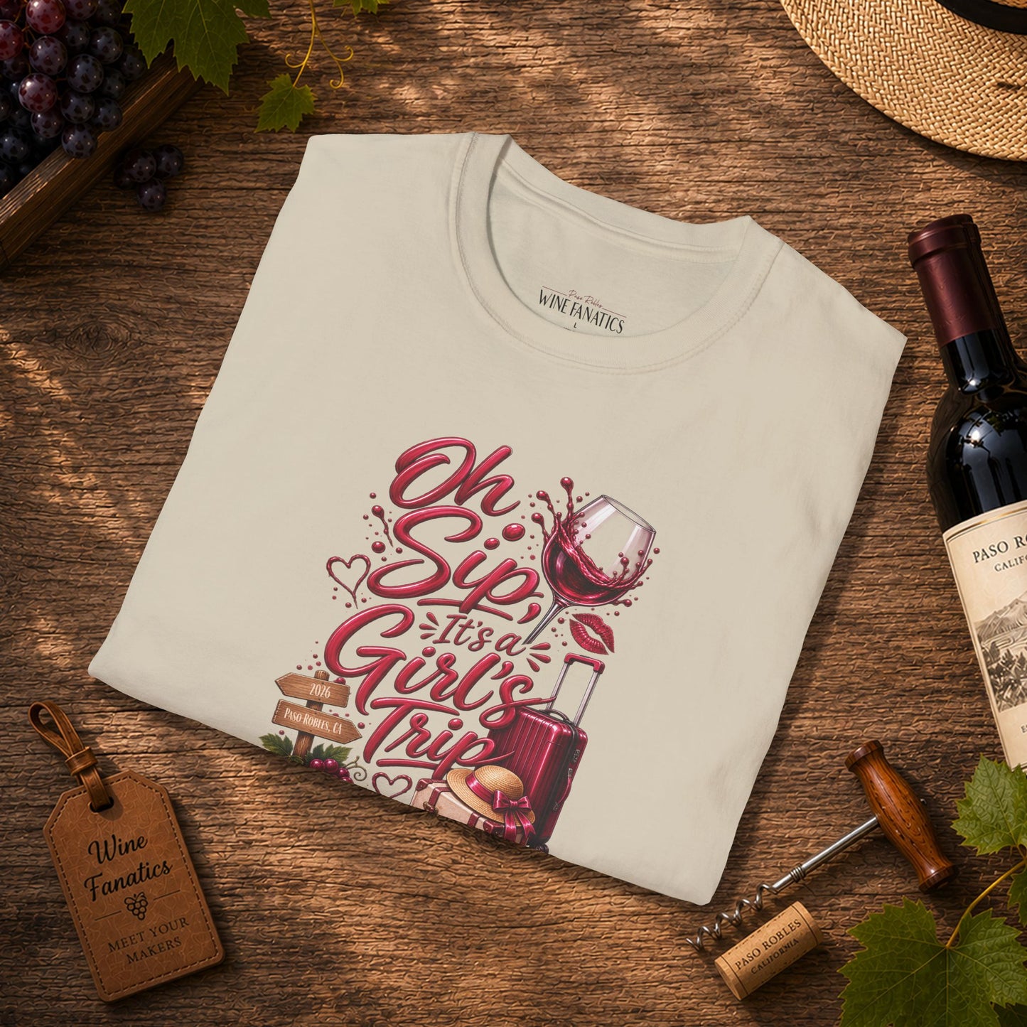 Oh Sip It's A Girl's Trip Personalized Crewneck Tee