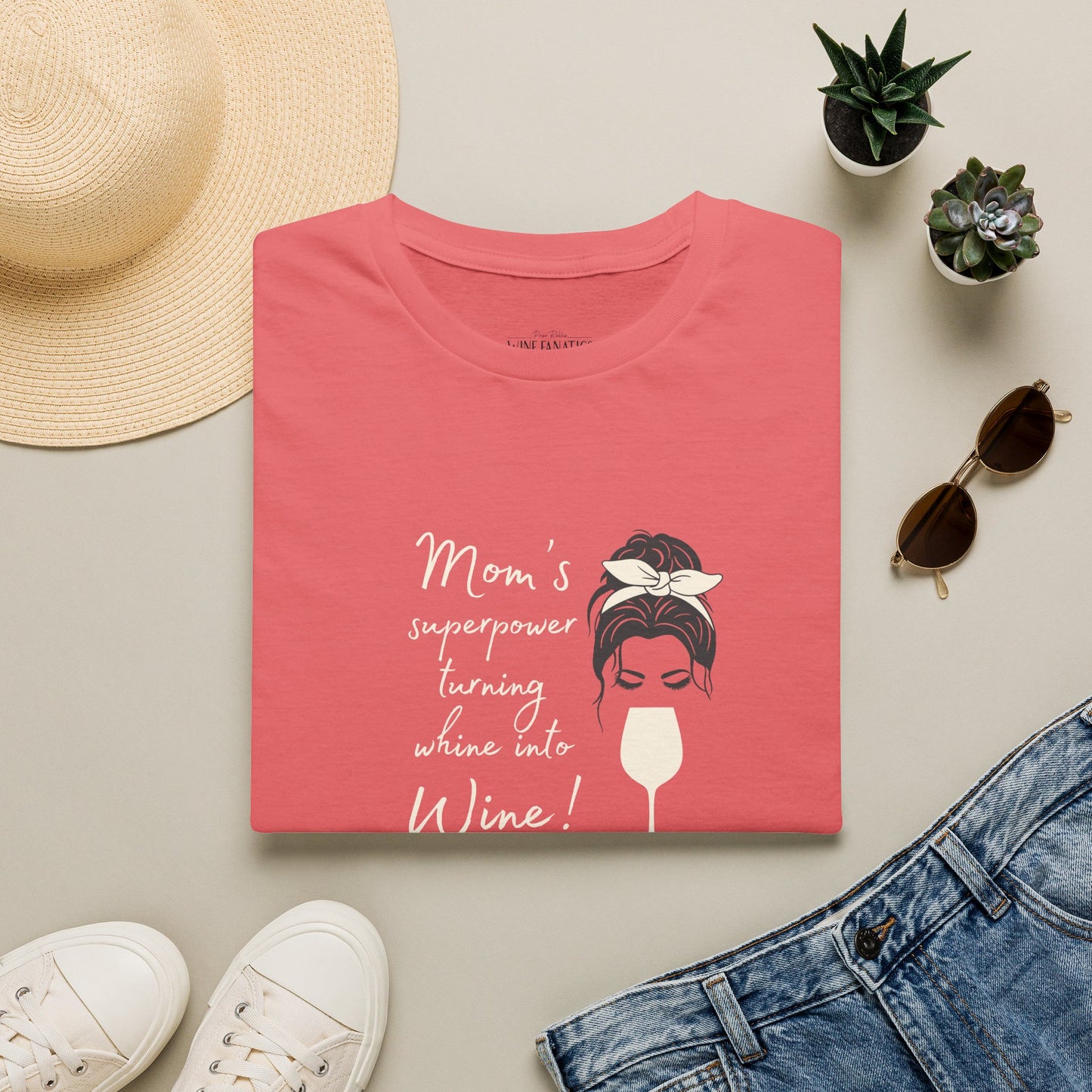 Mom's superpower, turning whine into Wine! Crewneck Tee