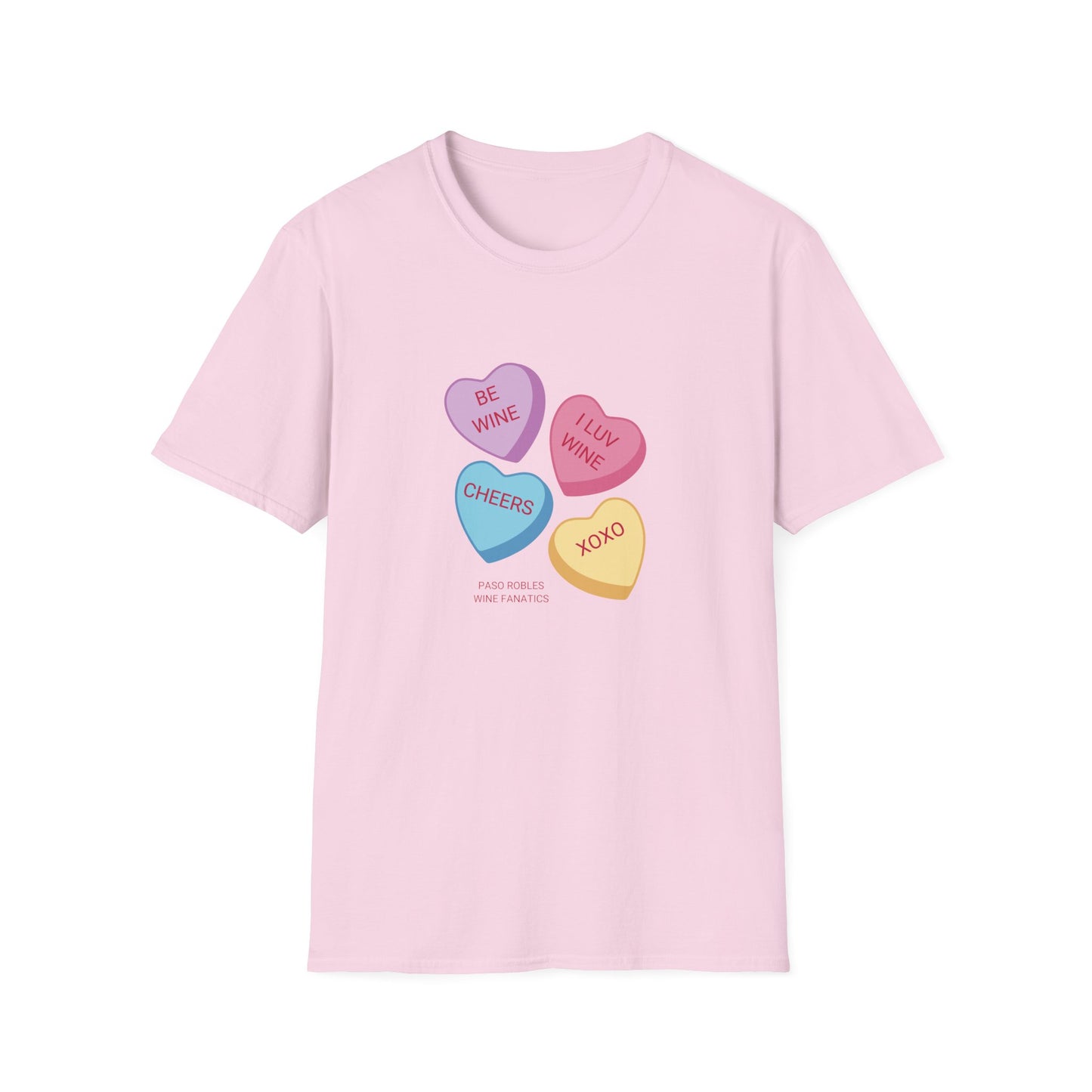 Wine Conversation Hearts Unisex Softstyle T-Shirt