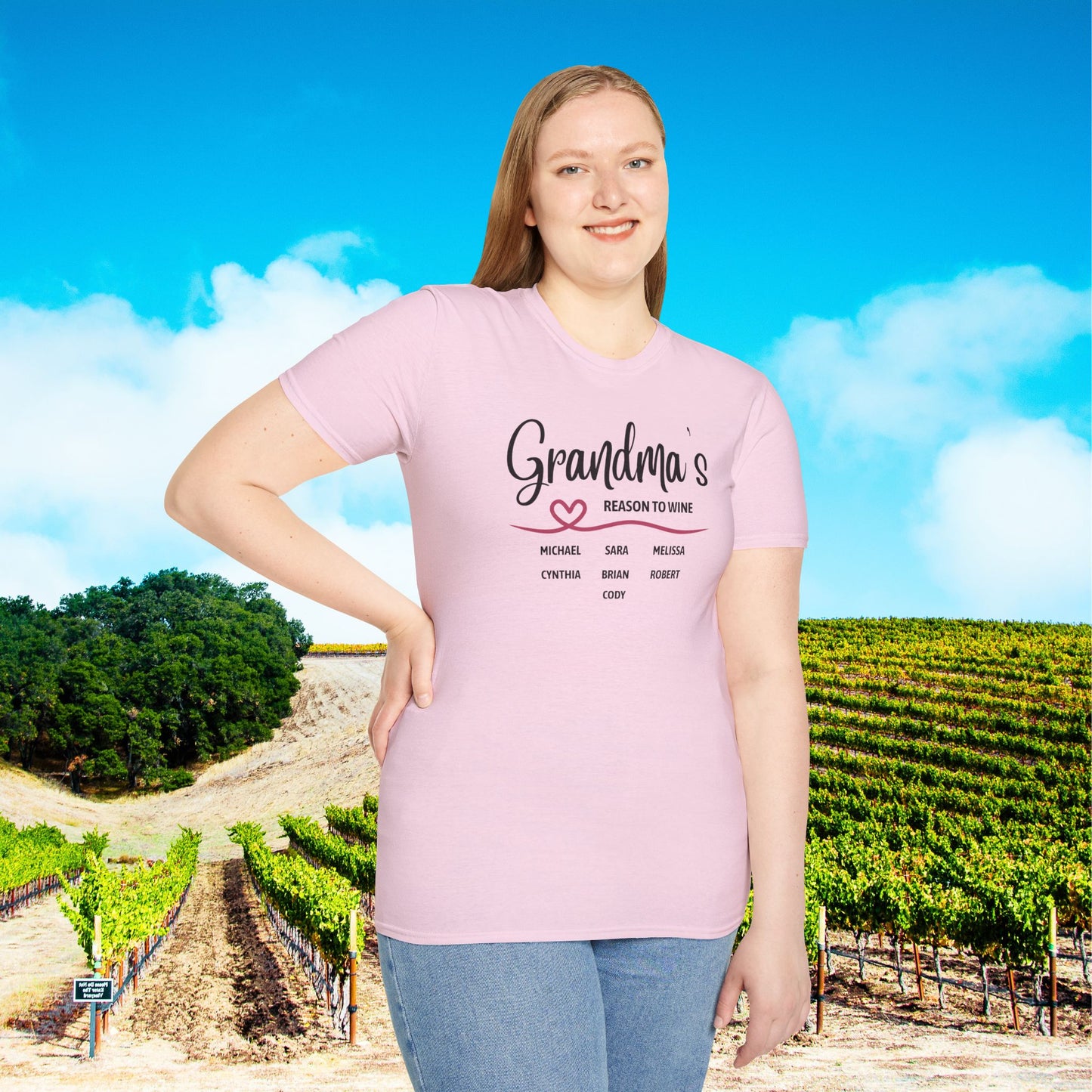Grandma's Reason To Wine Personalized T-Shirt