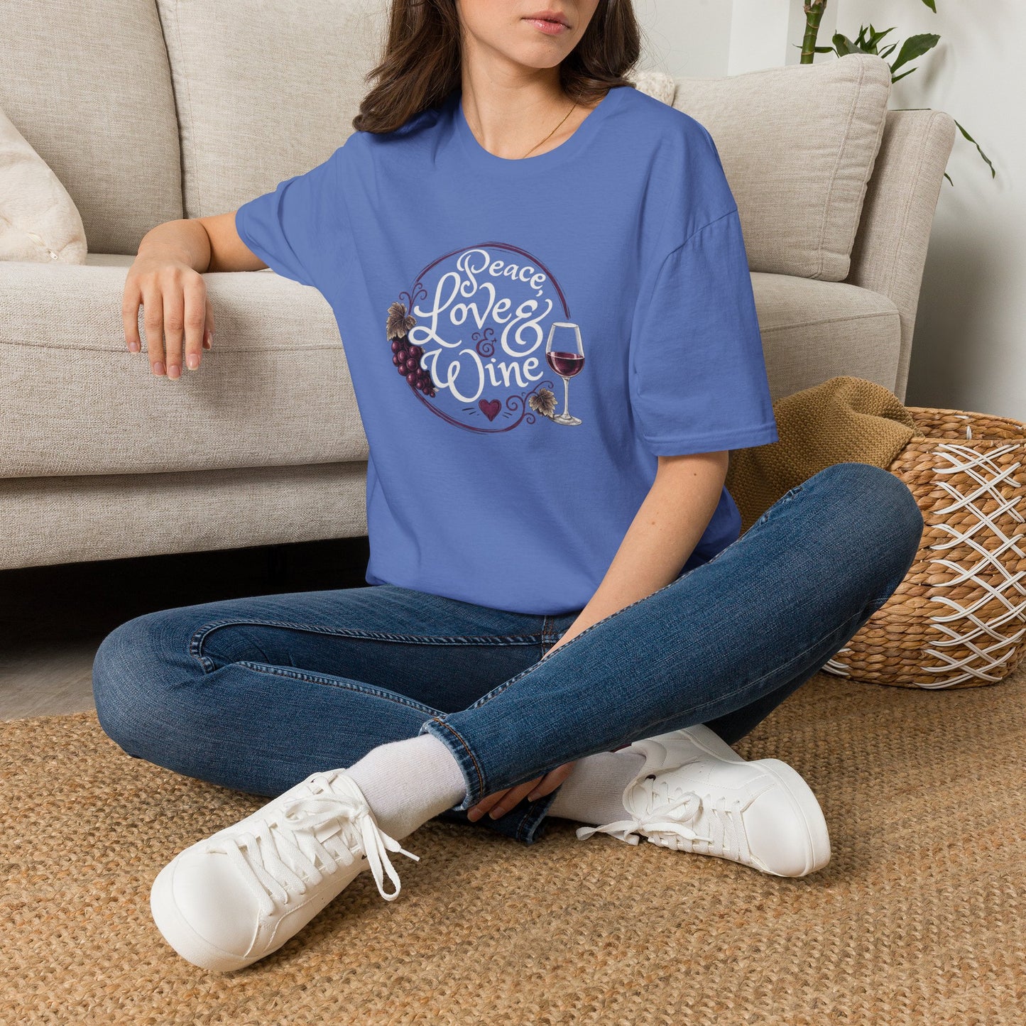 Peace, Love & Wine Crewneck Tee