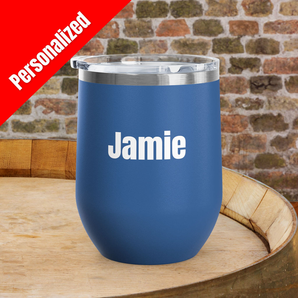 'MERICA Independence Day Personalized 12oz Wine Tumbler