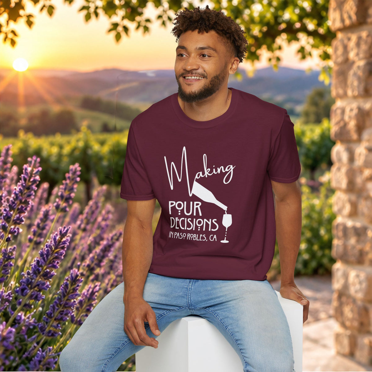Making Pour Decisions In Paso Robles Crewneck T-Shirt