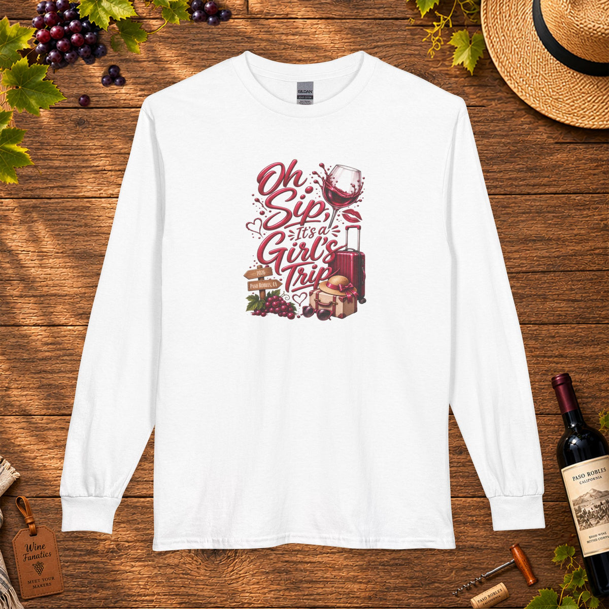 Oh Sip, It's A Girl's Trip Long Sleeve T-Shirt