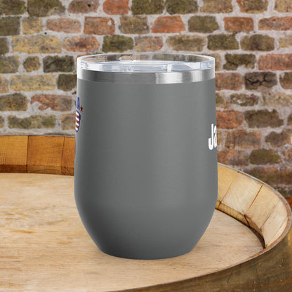 'MERICA Independence Day Personalized 12oz Wine Tumbler