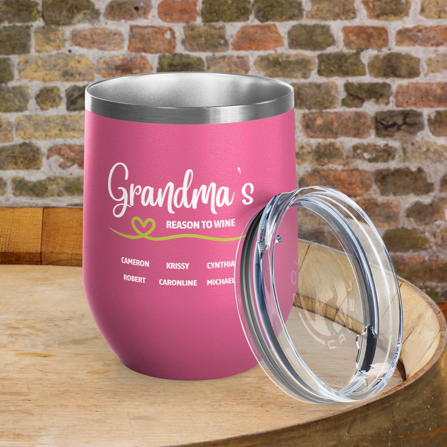 Grandma's Reason To Wine Personalized 12oz Wine Tumbler