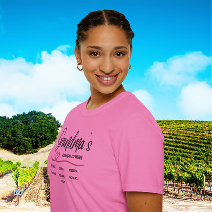Grandma's Reason To Wine Personalized T-Shirt